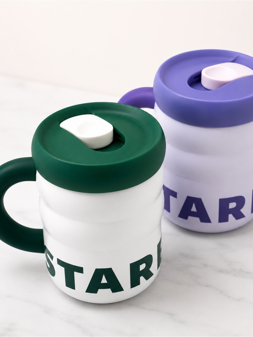 New Starbucks Coffee Mug Set 2 Cups w/ Lids